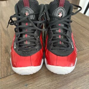 Nike Black and Red High-Top Sneakers foamposite